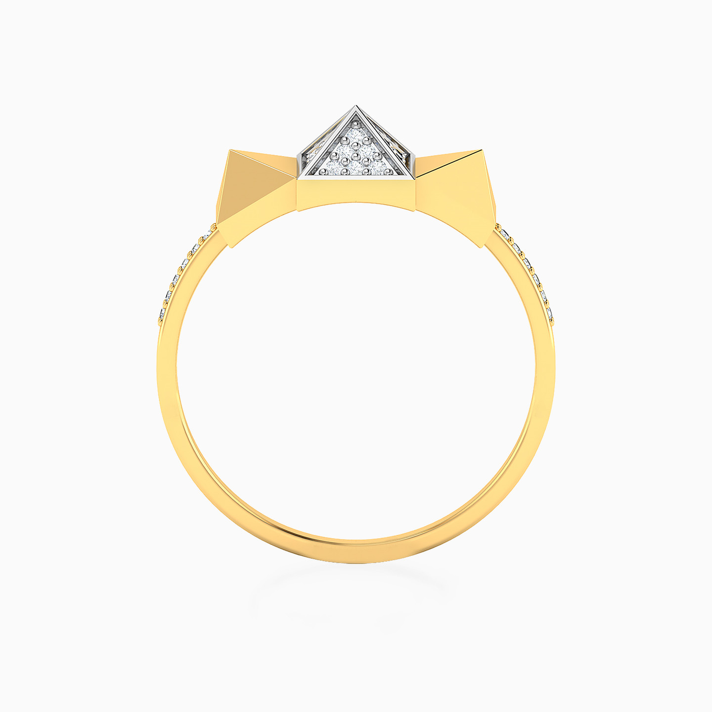 Three Pyramids Diamond Ring 18K Gold - 4 Three Pyramids Diamond Ring 18K Gold - 4