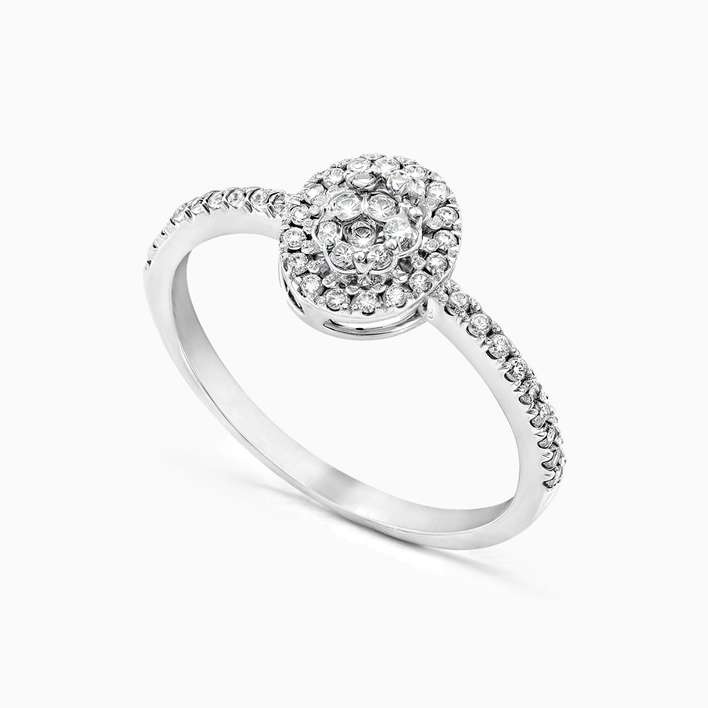 Oval Diamond Ring in 18K Gold - 3 Oval Diamond Ring in 18K Gold - 3