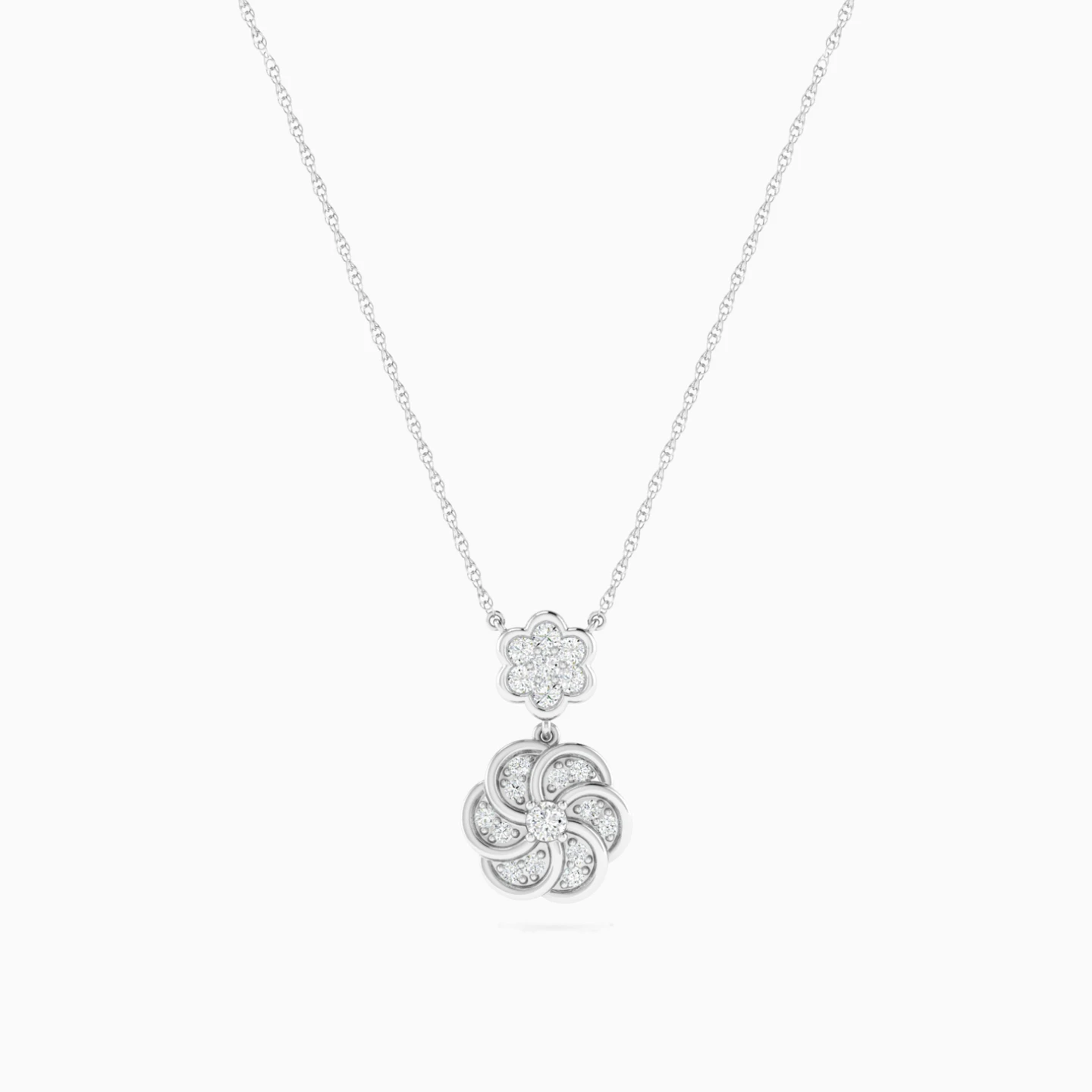 Kids Swirling Circular Motif Diamond Necklace in 18K Gold - 3 Kids Swirling Circular Motif Diamond Necklace in 18K Gold - 3