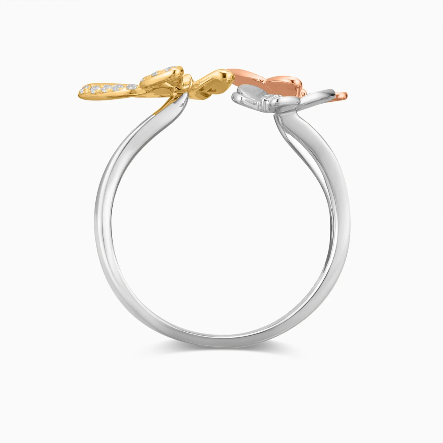 Three Butterflies Diamond Ring in 18K Gold - 4 Three Butterflies Diamond Ring in 18K Gold - 4