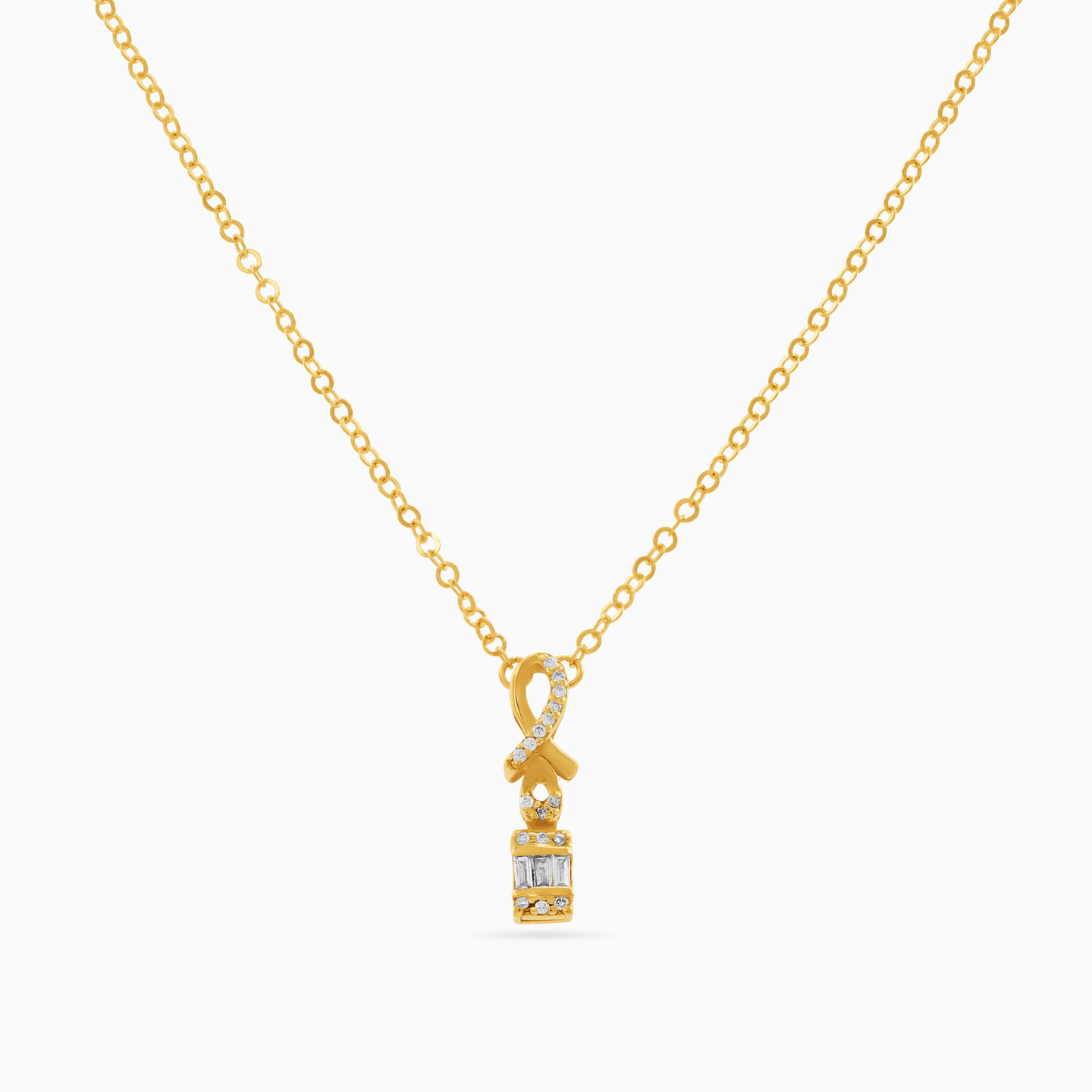 18K Gold Diamond Pendant Necklace - 3