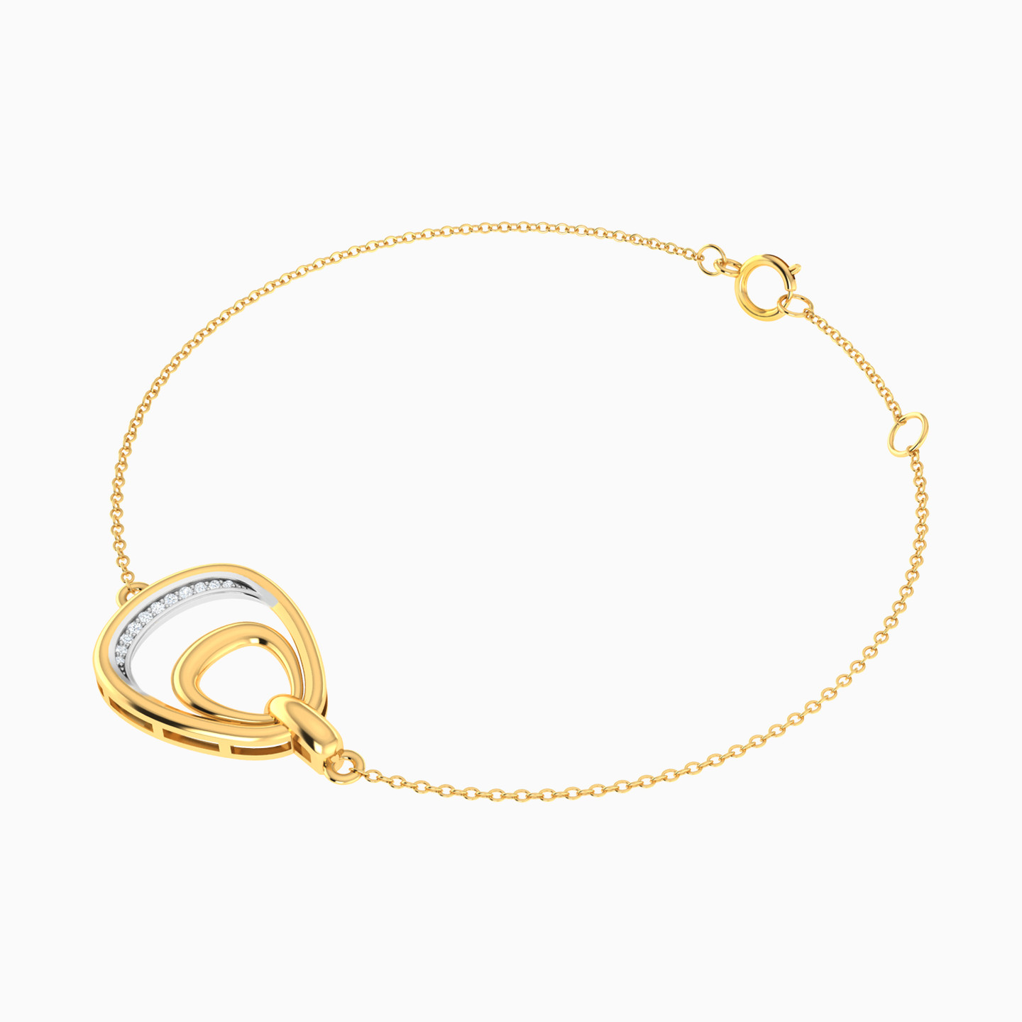 Pear Diamond Chain Bracelet in 18K Gold - 3 Pear Diamond Chain Bracelet in 18K Gold - 3