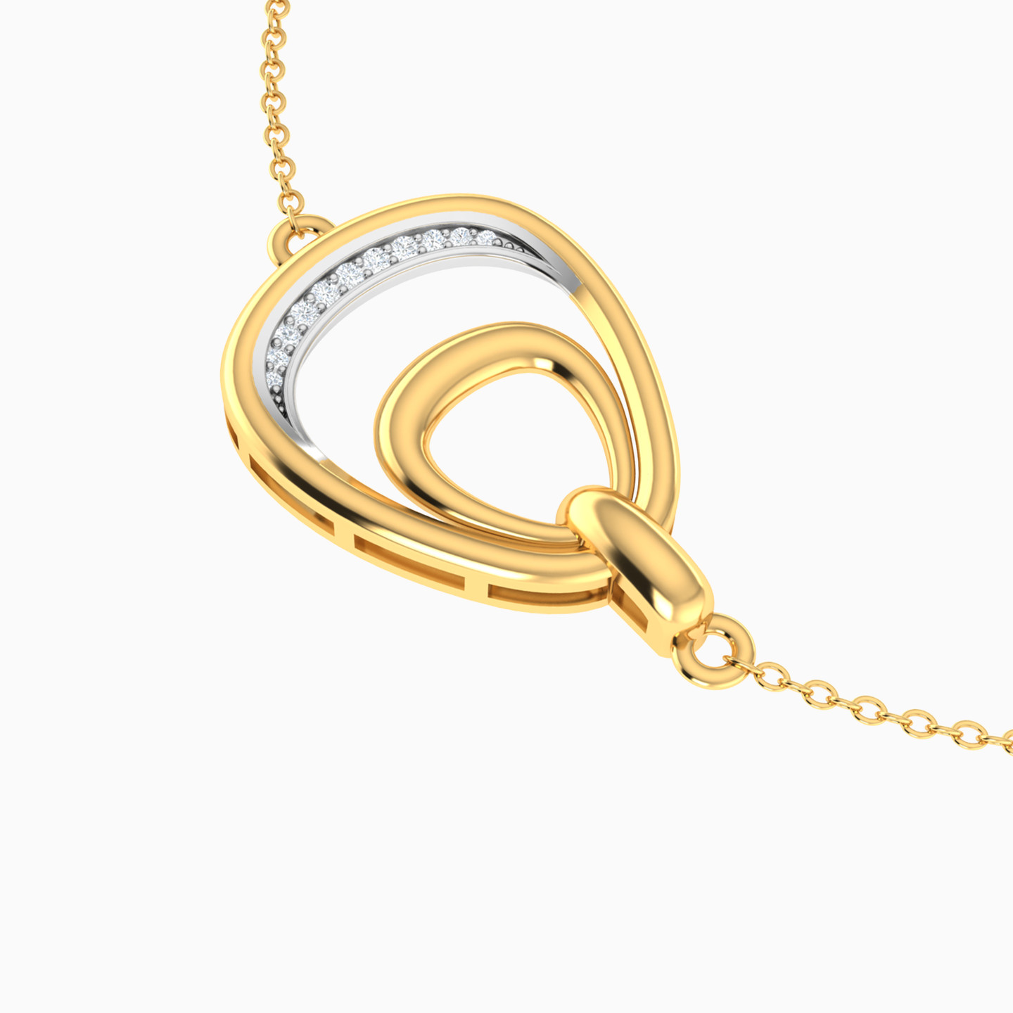 Pear Diamond Chain Bracelet in 18K Gold - 4 Pear Diamond Chain Bracelet in 18K Gold - 4