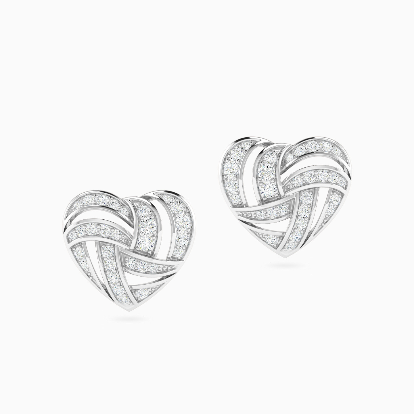Heart of Threads Diamond Stud Earrings in 18K Gold - 2 Heart of Threads Diamond Stud Earrings in 18K Gold - 2