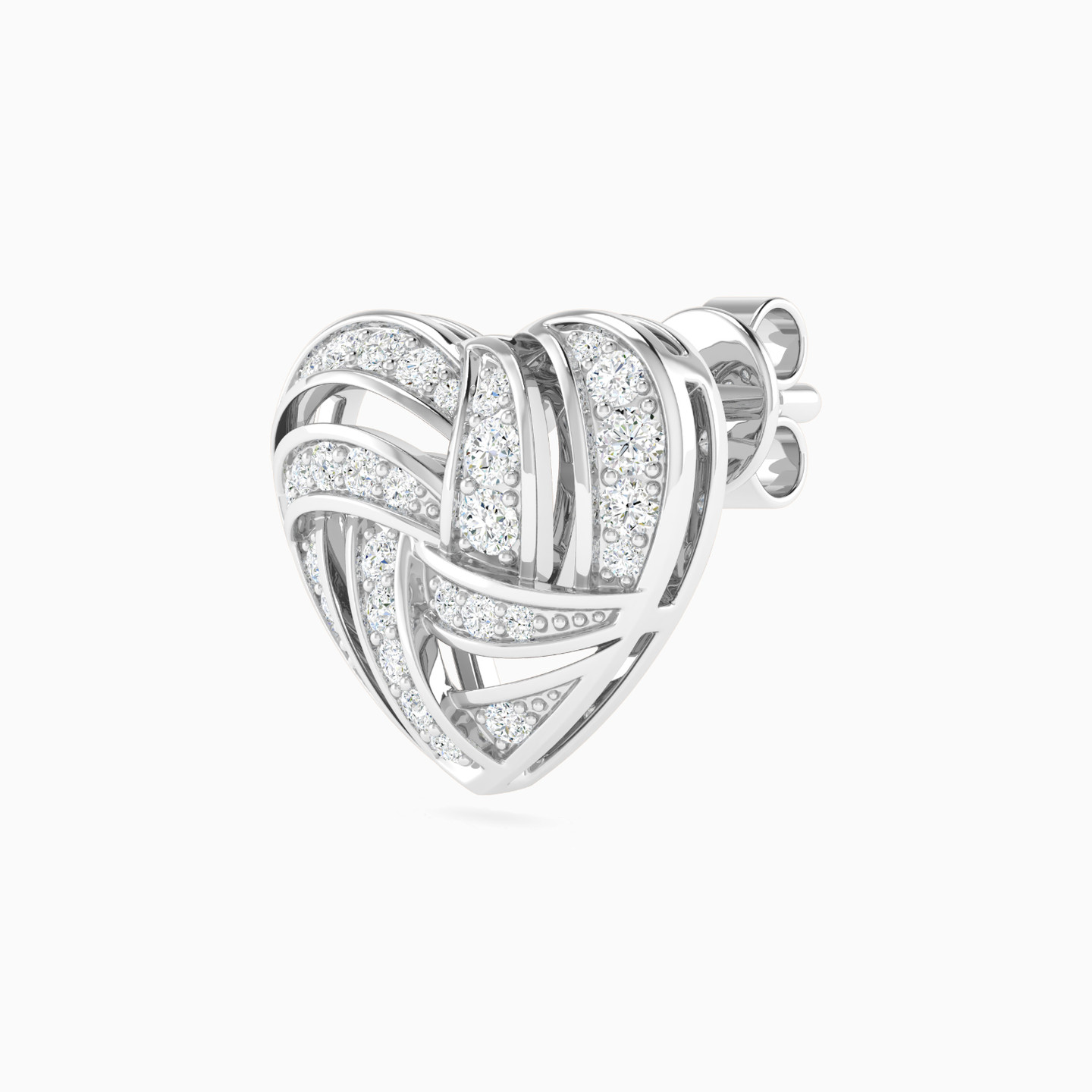 Heart of Threads Diamond Stud Earrings in 18K Gold - 3 Heart of Threads Diamond Stud Earrings in 18K Gold - 3
