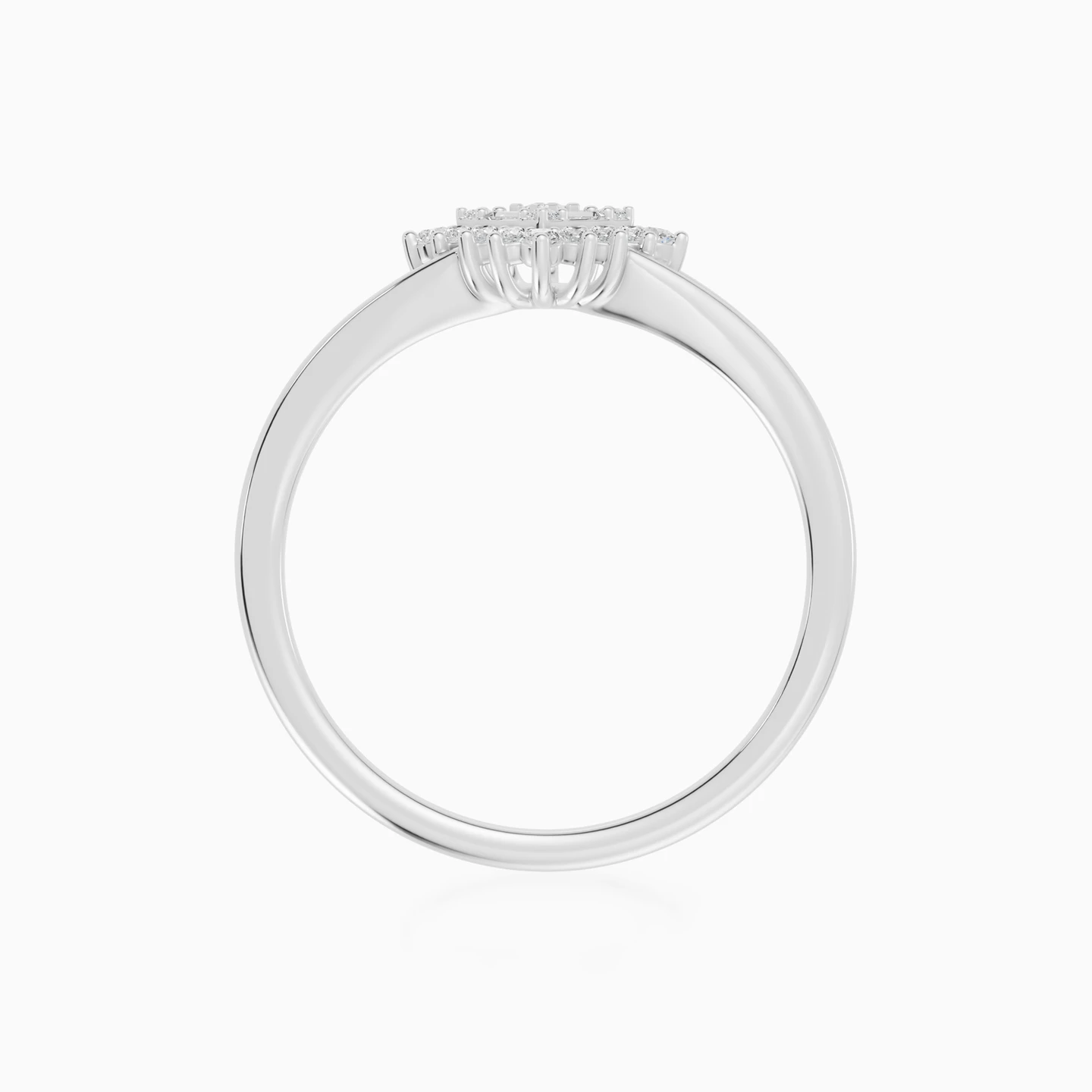 Square Cluster Diamond Split Shank Ring in 18K Gold - 3 Square Cluster Diamond Split Shank Ring in 18K Gold - 3