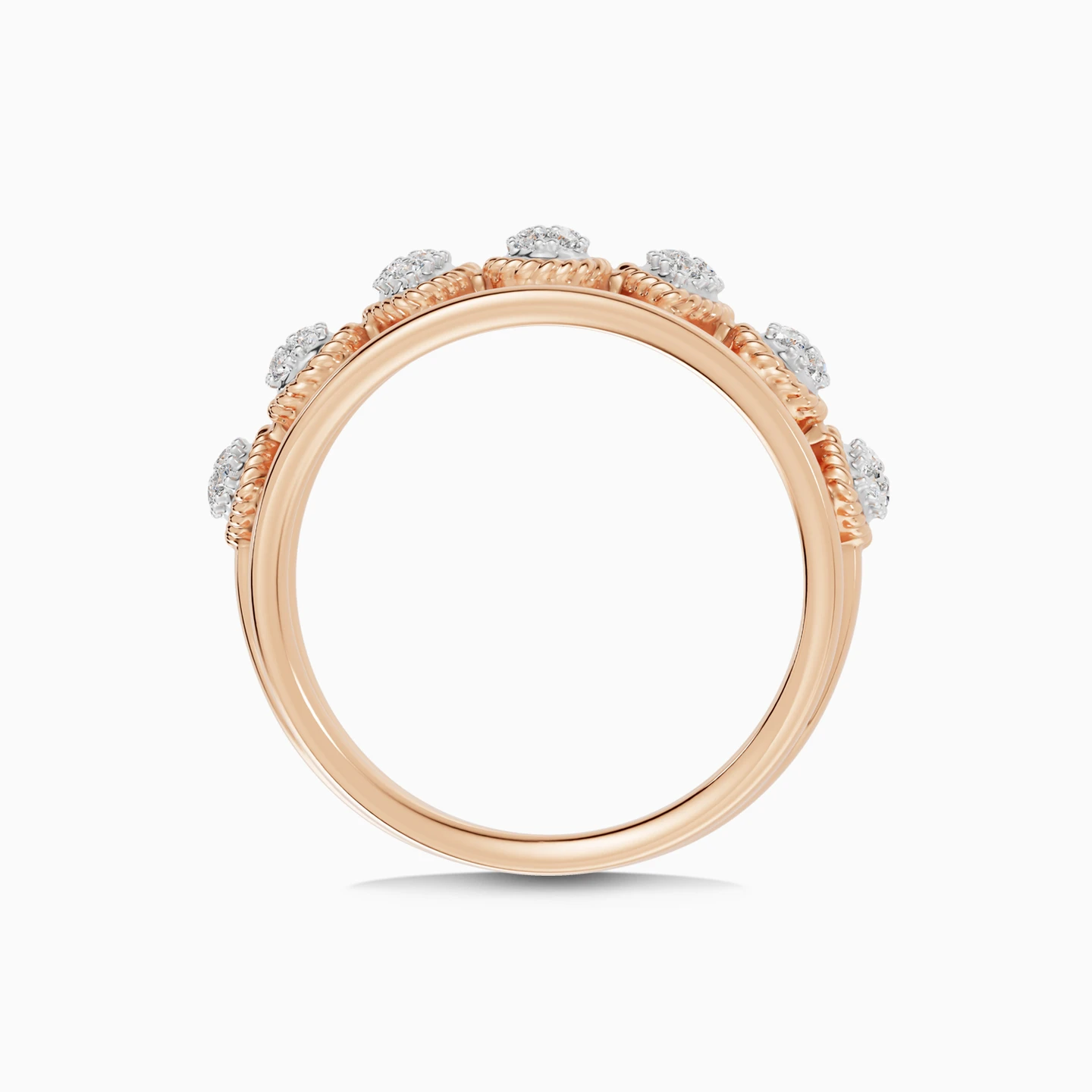 Pear Clusters Diamond Ring in 18K Gold - 4 Pear Clusters Diamond Ring in 18K Gold - 4