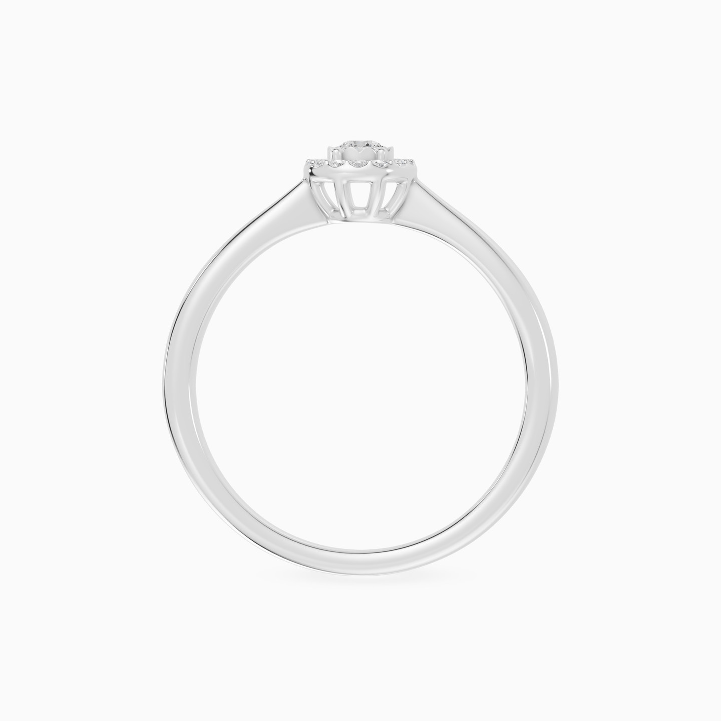 Round Halo Diamond Ring in 18K Gold - 4 Round Halo Diamond Ring in 18K Gold - 4