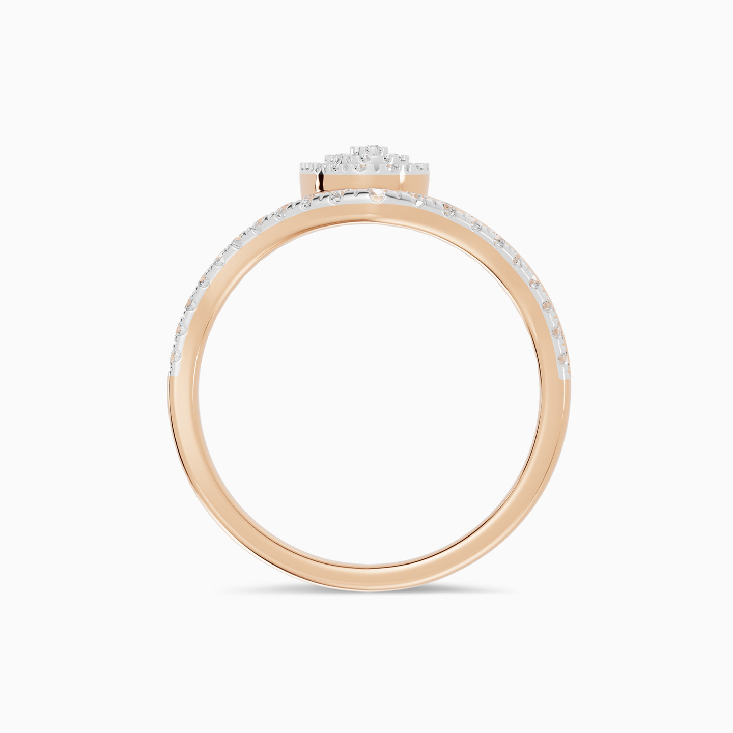 Curve & Pear Cluster Diamond Ring in 18K Gold - 4 Curve & Pear Cluster Diamond Ring in 18K Gold - 4