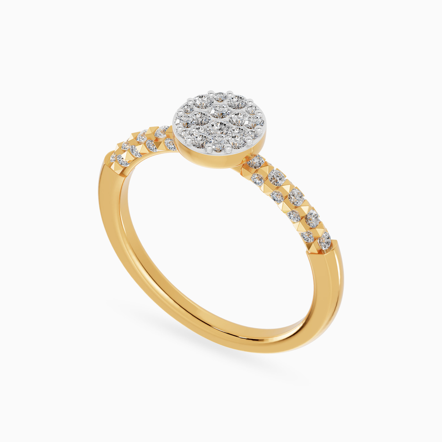Round Cluster Diamond Ring in 18K Gold - 3 Round Cluster Diamond Ring in 18K Gold - 3