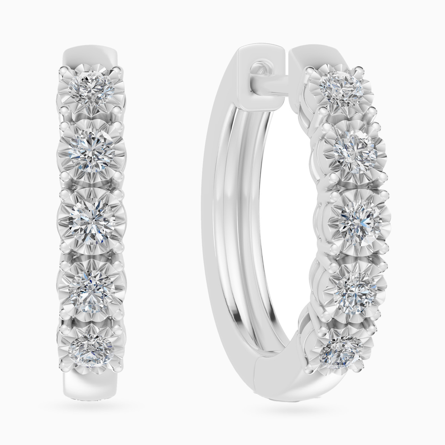 Wide Line Diamond Huggie Earrings in 18K Gold Wide Line Diamond Huggie Earrings in 18K Gold