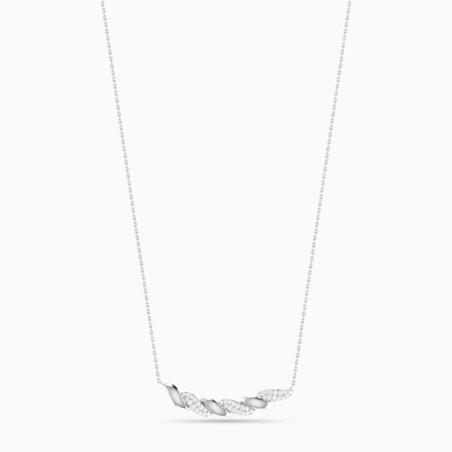 Wave Curved Bar Diamond Necklace in 18K Gold Wave Curved Bar Diamond Necklace in 18K Gold