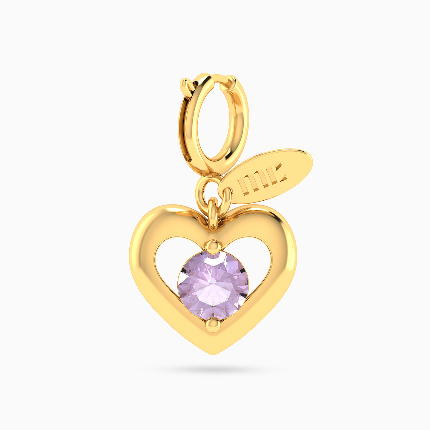 Kids Heart Purple Stone Charm in 14K Gold Kids Heart Purple Stone Charm in 14K Gold