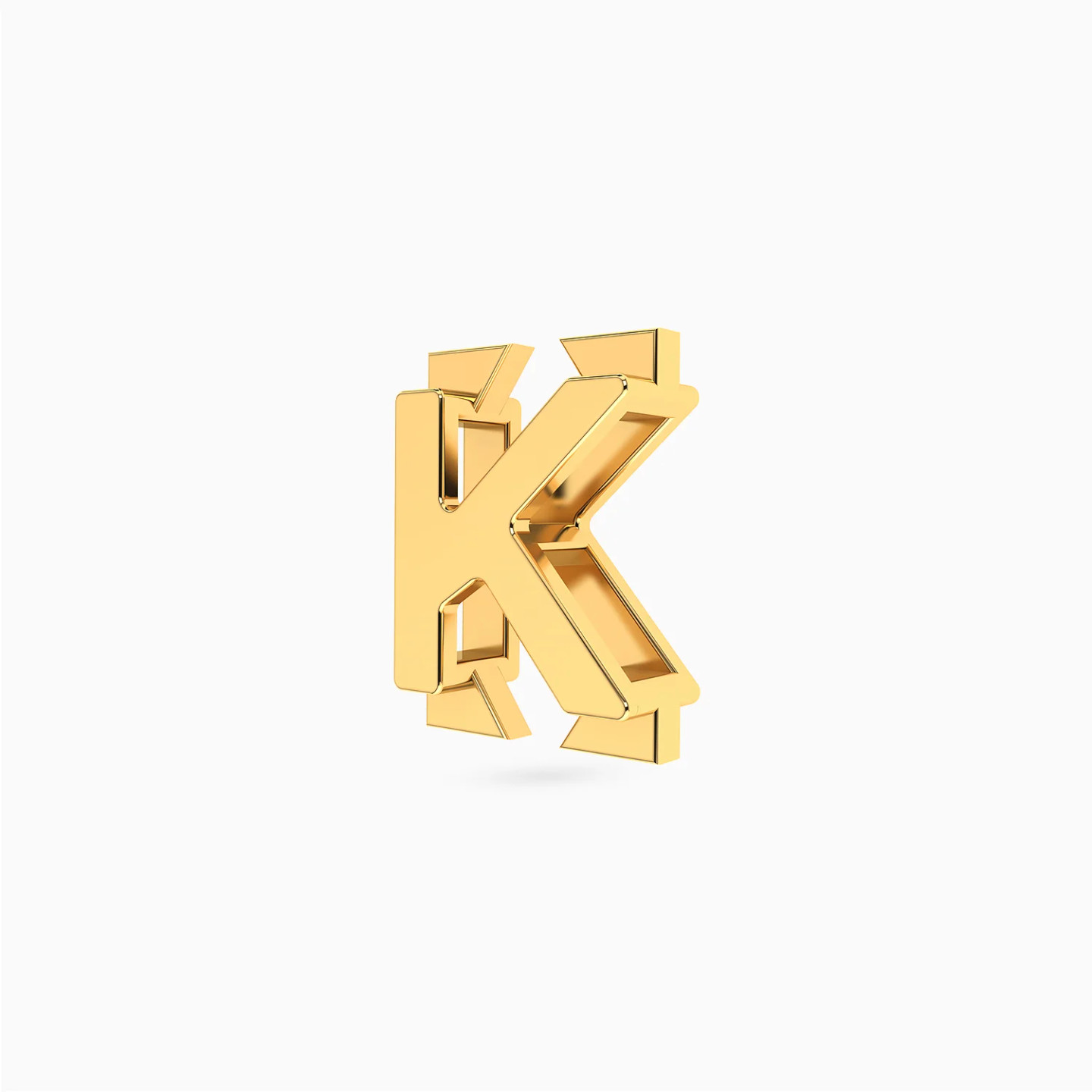 دلاية صغيرة شكل حرف K ذهب عيار 18 قيراط - 2 دلاية صغيرة شكل حرف K ذهب عيار 18 قيراط - 2