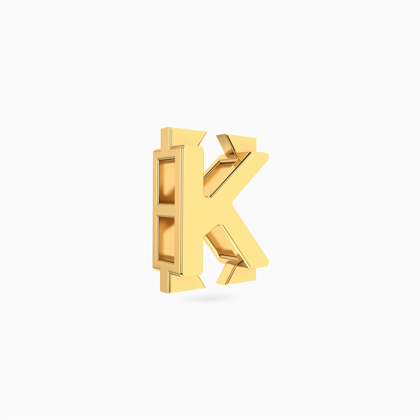 دلاية صغيرة شكل حرف K ذهب عيار 18 قيراط - 3 دلاية صغيرة شكل حرف K ذهب عيار 18 قيراط - 3