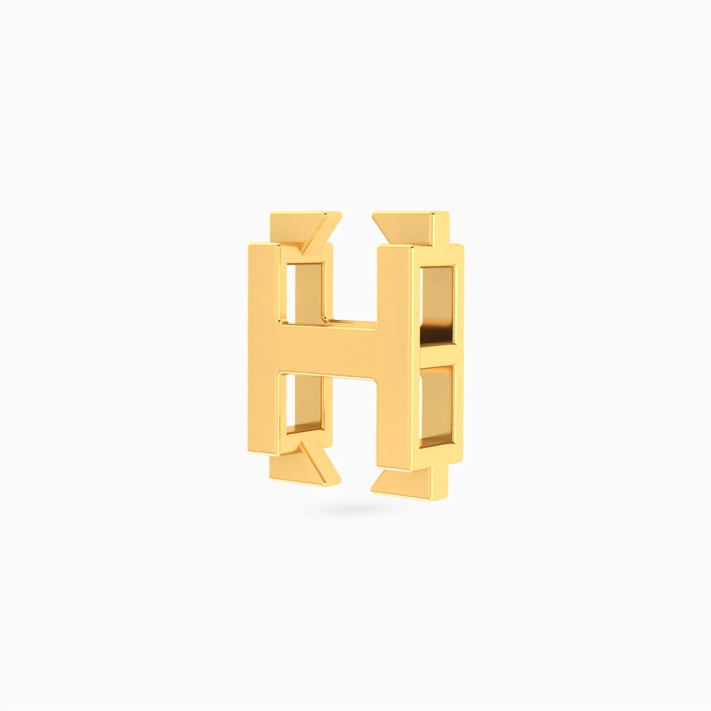 Letter H Charm in 18K Gold - 2 Letter H Charm in 18K Gold - 2
