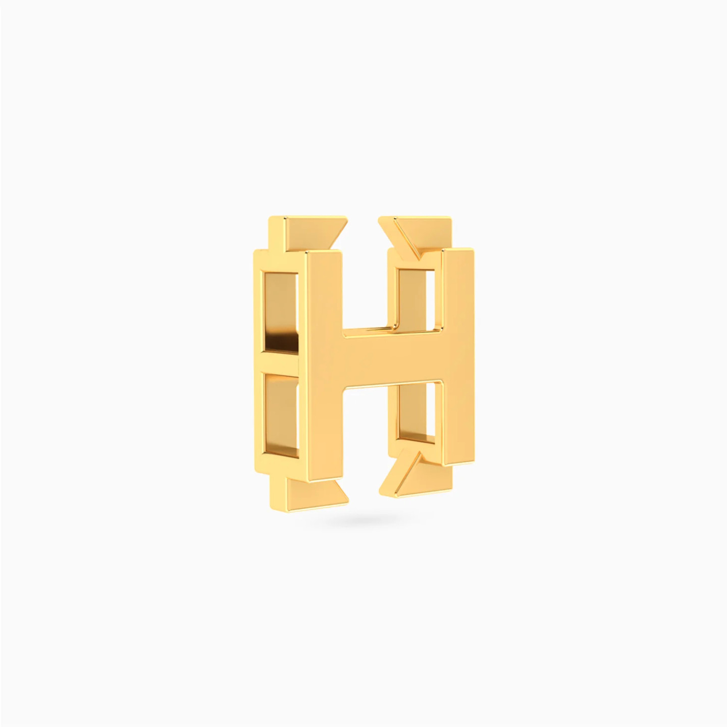 Letter H Charm in 18K Gold - 3 Letter H Charm in 18K Gold - 3