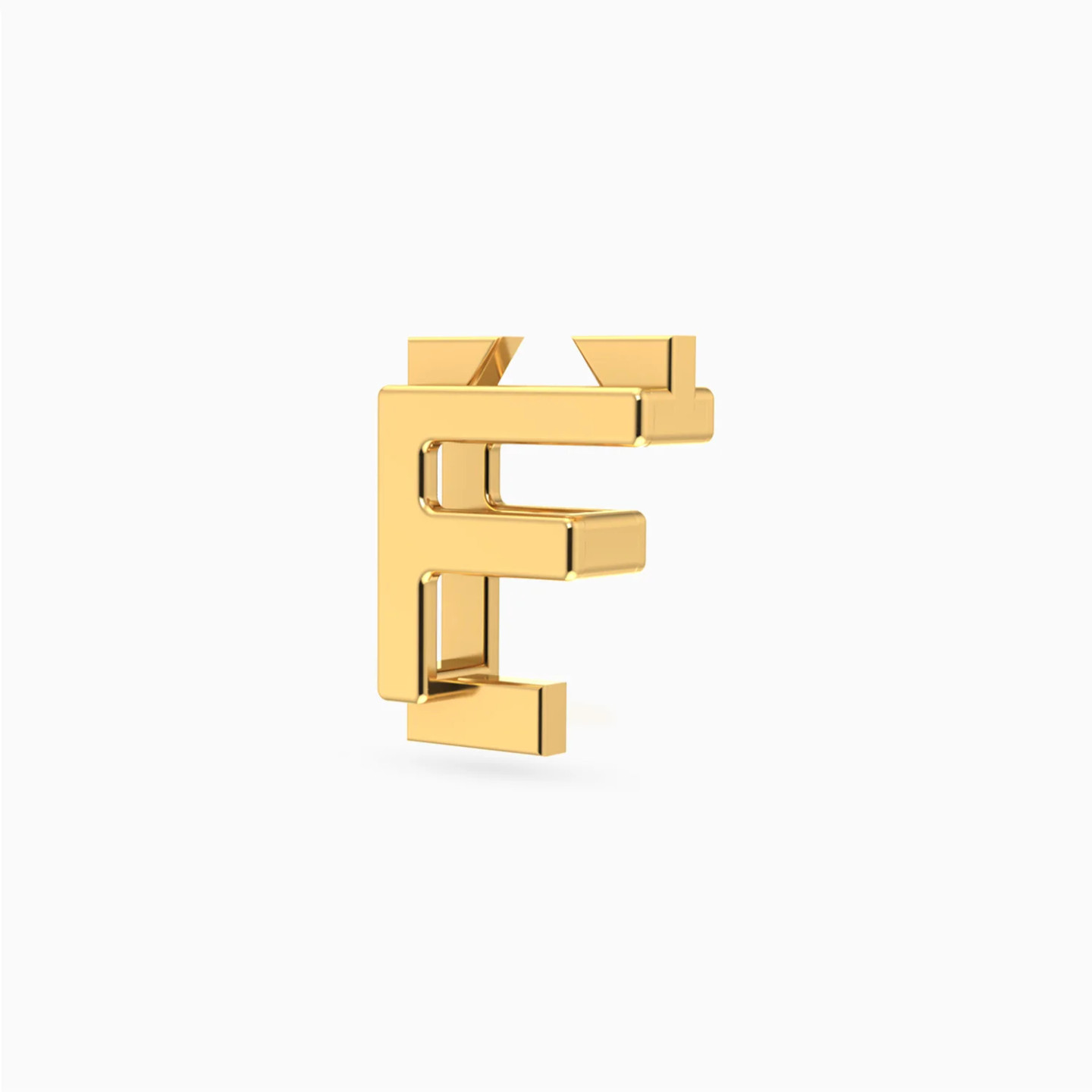 دلاية صغيرة شكل حرف F ذهب عيار 18 قيراط - 2 دلاية صغيرة شكل حرف F ذهب عيار 18 قيراط - 2