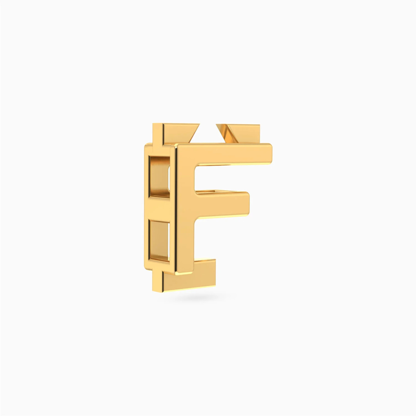 دلاية صغيرة شكل حرف F ذهب عيار 18 قيراط - 3 دلاية صغيرة شكل حرف F ذهب عيار 18 قيراط - 3