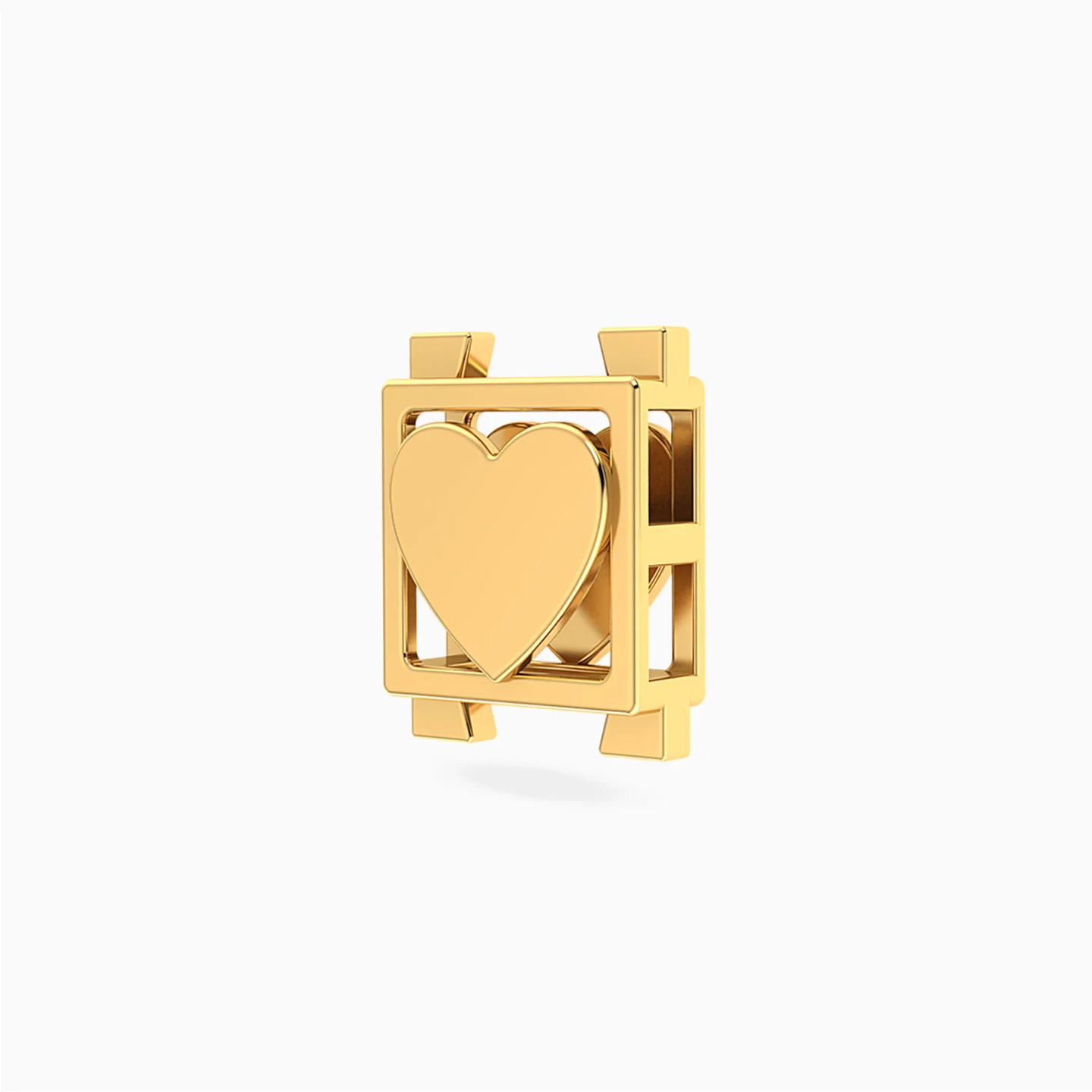 Framed Heart Charm in 18K Gold - 2 Framed Heart Charm in 18K Gold - 2