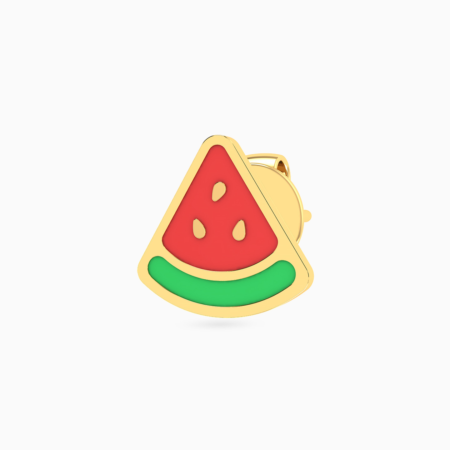 Kids Watermelon Colored Stones Stud Earrings in 14K Gold - 4 Kids Watermelon Colored Stones Stud Earrings in 14K Gold - 4