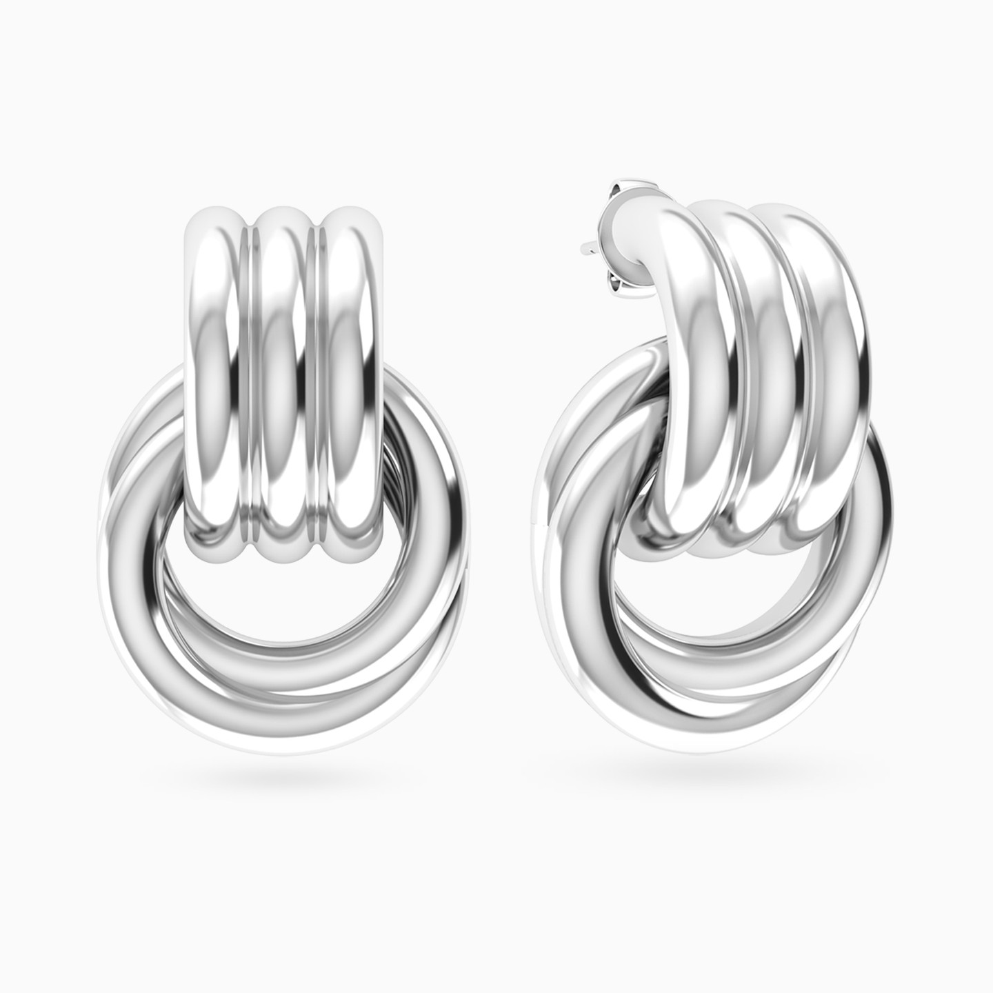 Curved Loops Earrings In Sterling Silver Curved Loops Earrings In Sterling Silver