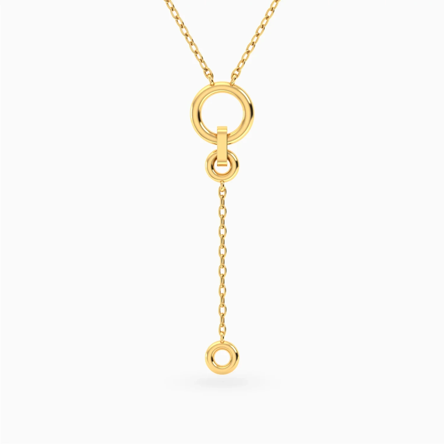 Circles Y Shaped Necklace in 18K Gold Circles Y Shaped Necklace in 18K Gold