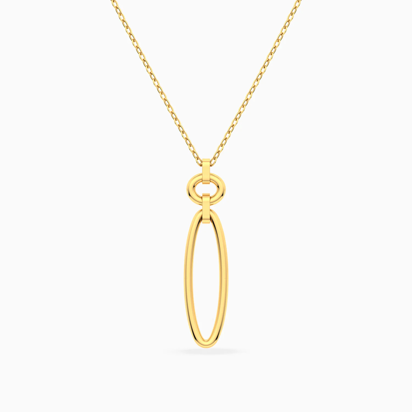 Elongated Oval & Circle Links Necklace in 18K Gold Elongated Oval & Circle Links Necklace in 18K Gold