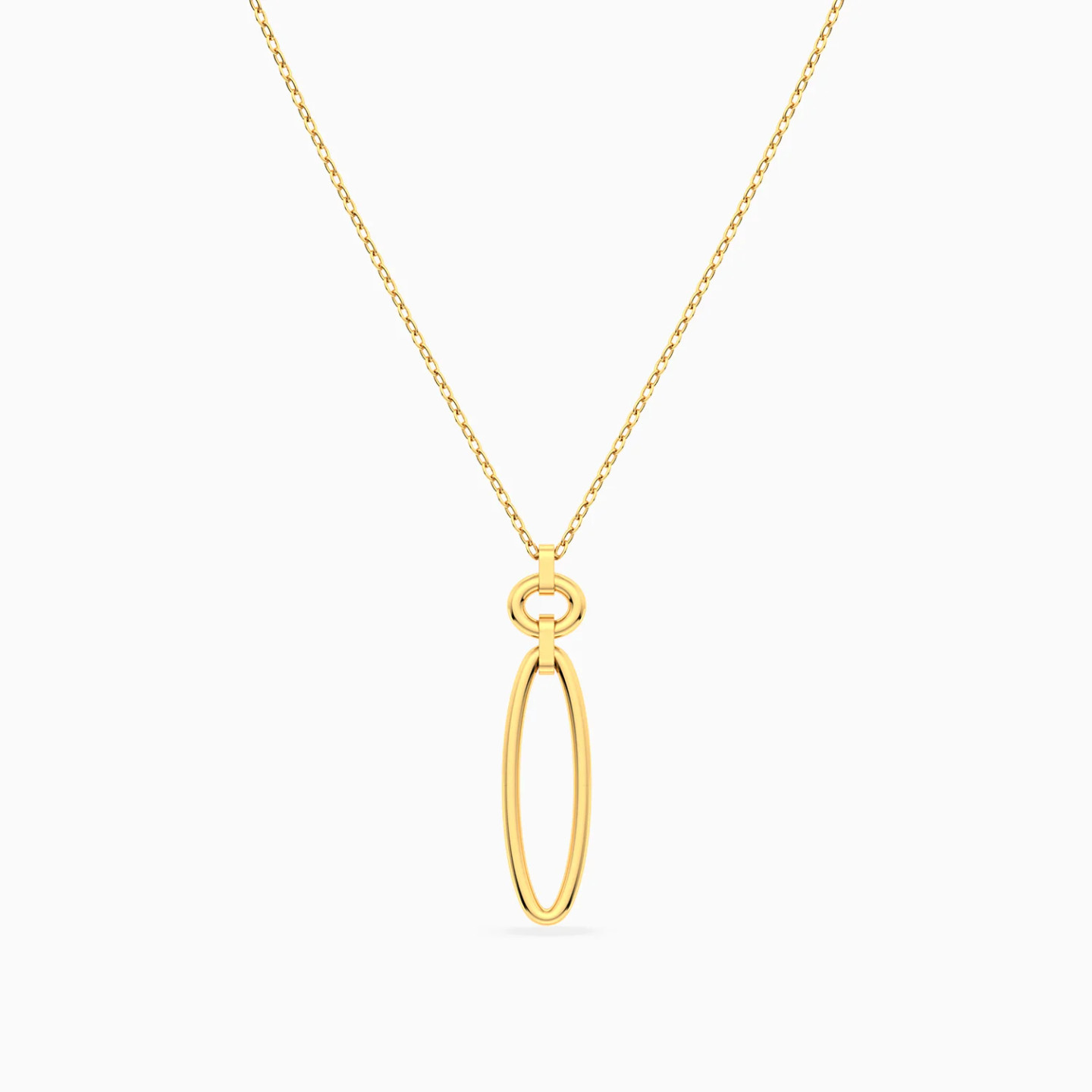 Elongated Oval & Circle Links Necklace in 18K Gold - 3 Elongated Oval & Circle Links Necklace in 18K Gold - 3