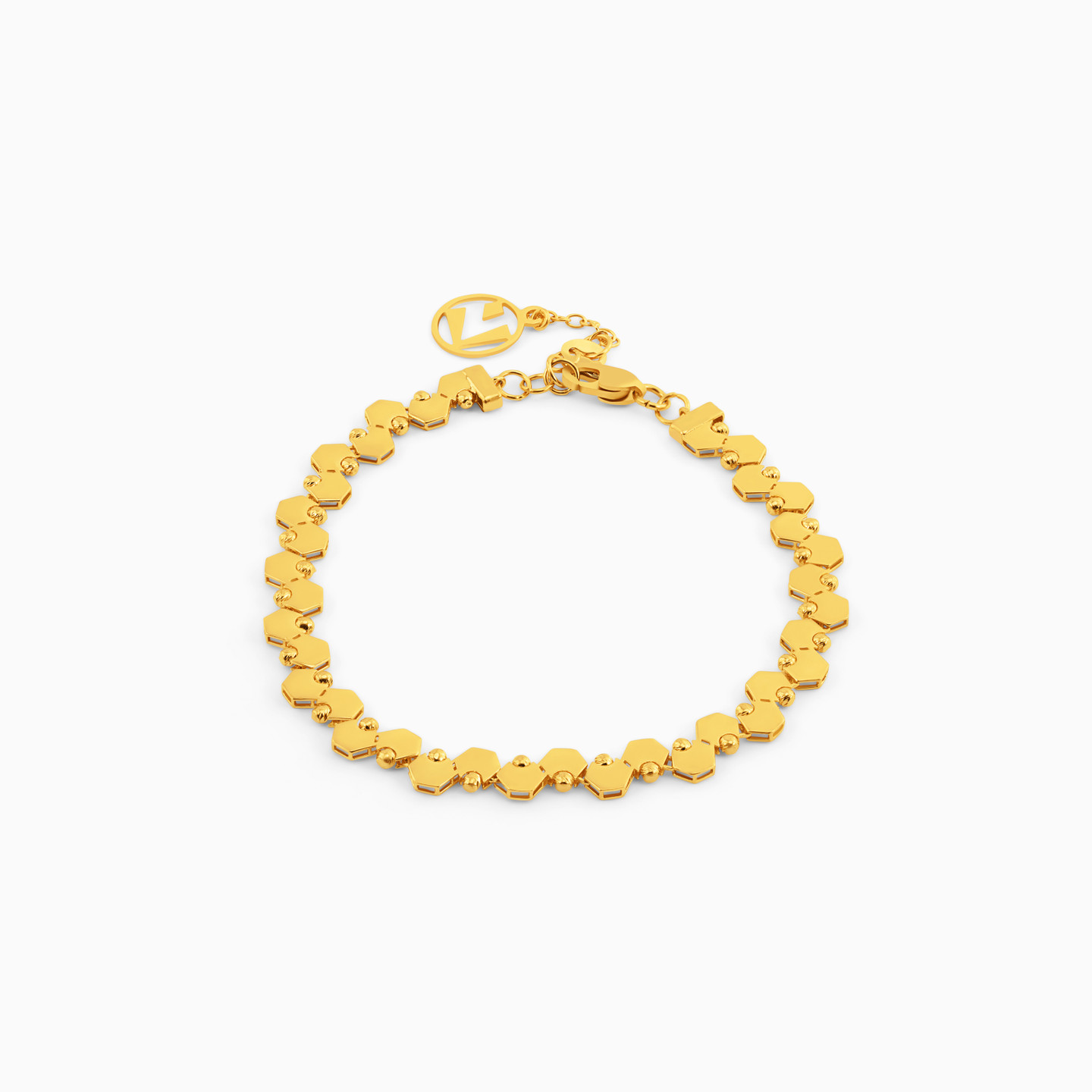 Hexagon Chain Bracelet in 21K Gold Hexagon Chain Bracelet in 21K Gold