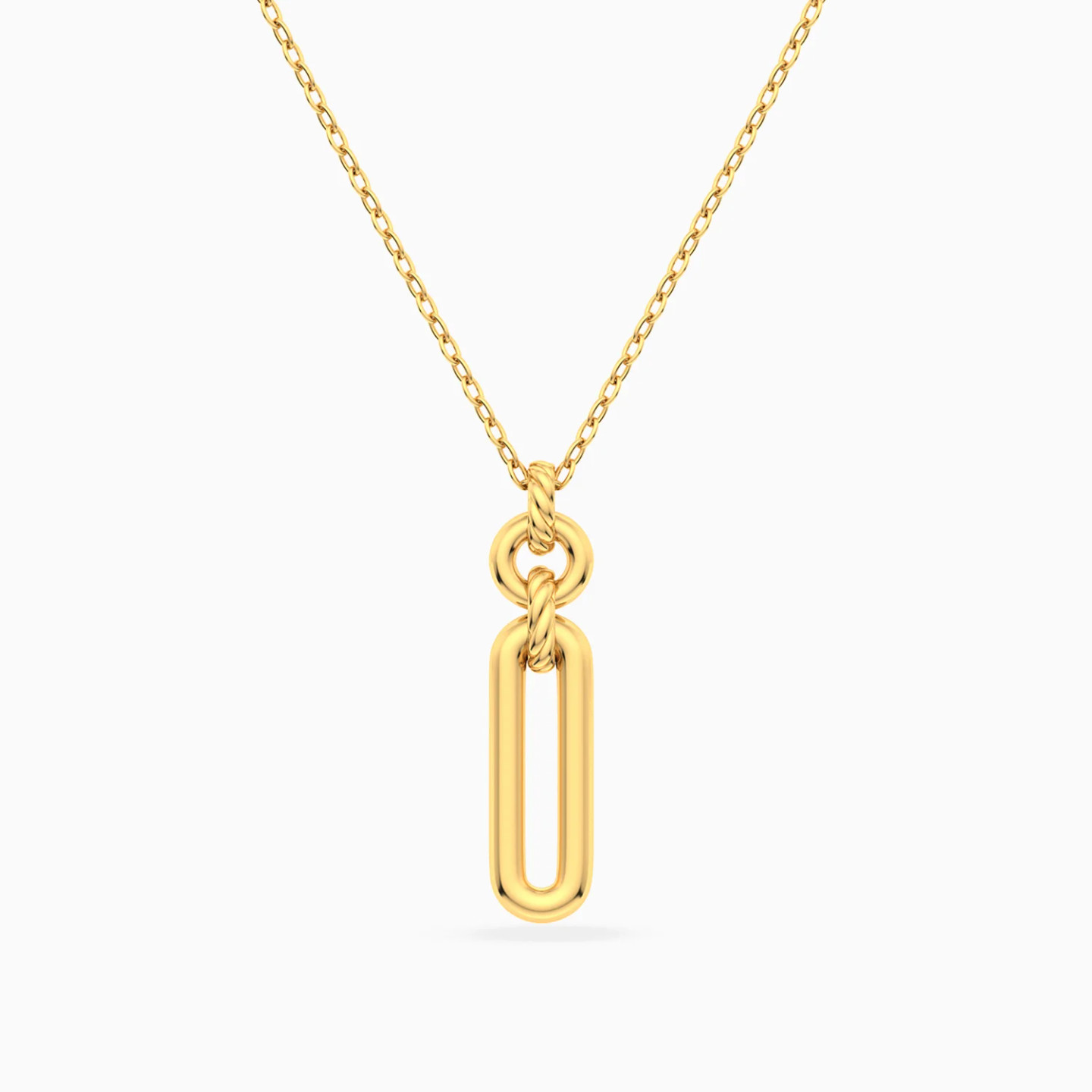Elongated Oval Twisted Links Necklace in 18K Gold Elongated Oval Twisted Links Necklace in 18K Gold