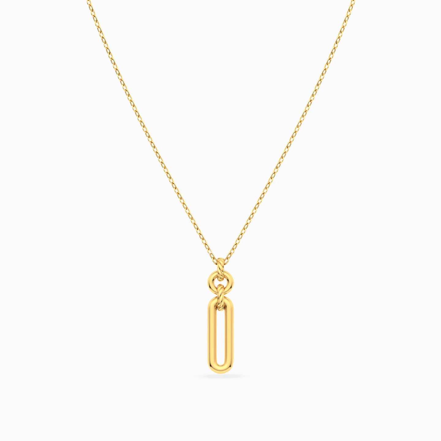 Elongated Oval Twisted Links Necklace in 18K Gold - 3 Elongated Oval Twisted Links Necklace in 18K Gold - 3