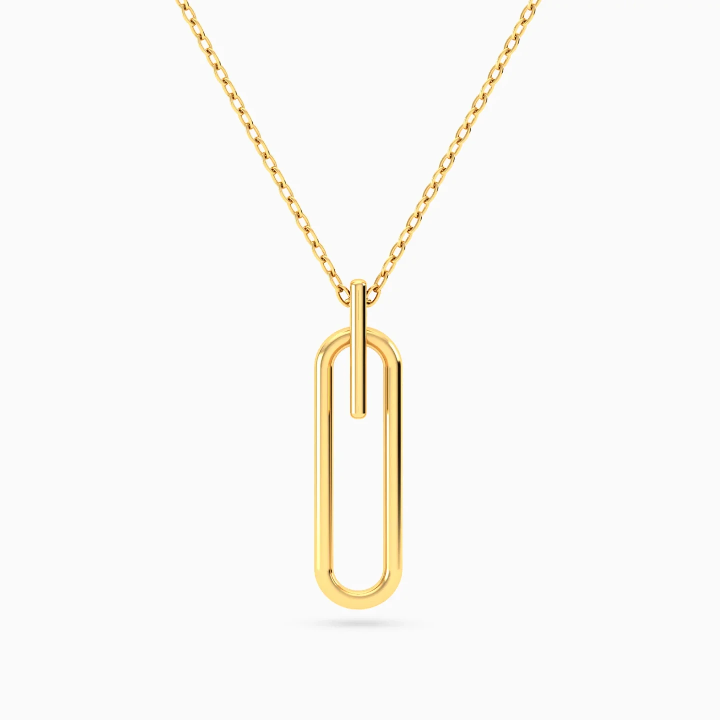 Elongated Oval Loop & Sleek Bar Necklace in 18K Gold Elongated Oval Loop & Sleek Bar Necklace in 18K Gold
