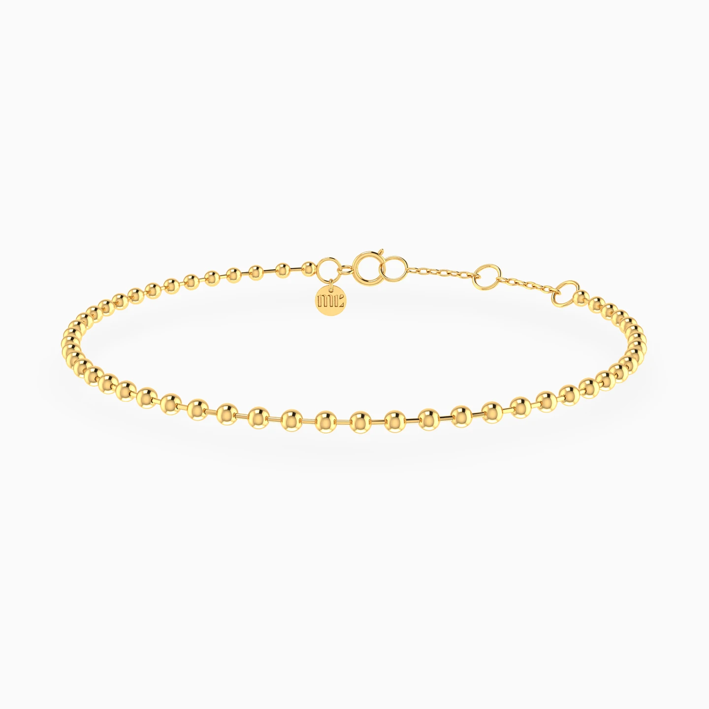 Fully Beaded Chain Bracelet in 18K Gold Fully Beaded Chain Bracelet in 18K Gold