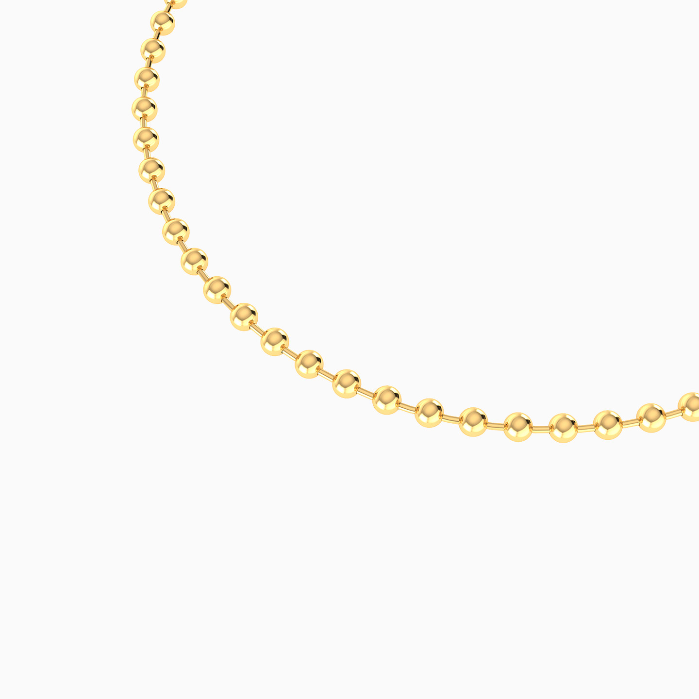 Fully Beaded Chain Bracelet in 18K Gold - 7 Fully Beaded Chain Bracelet in 18K Gold - 7