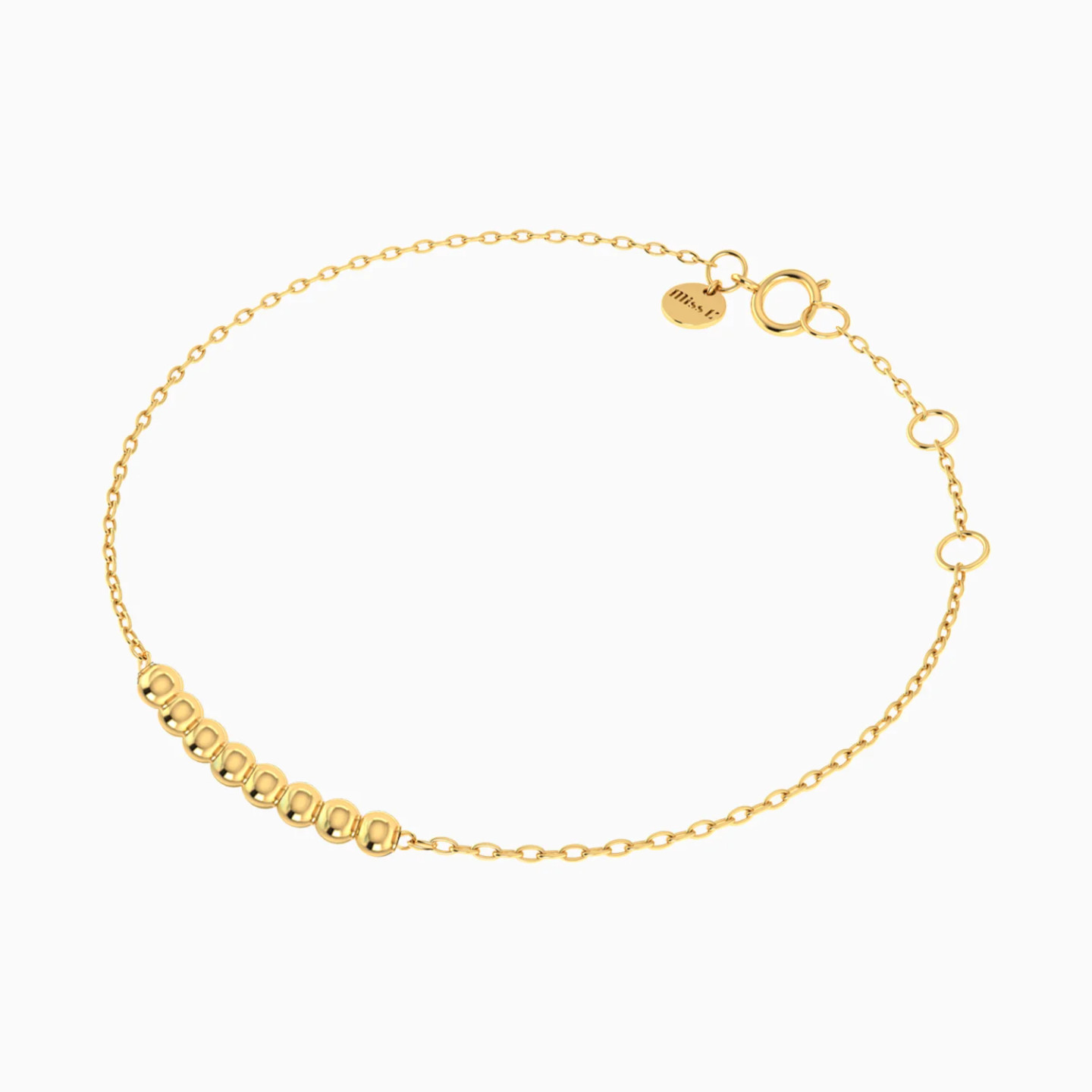 Beads Chain Bracelet in 18K Gold - 3 Beads Chain Bracelet in 18K Gold - 3