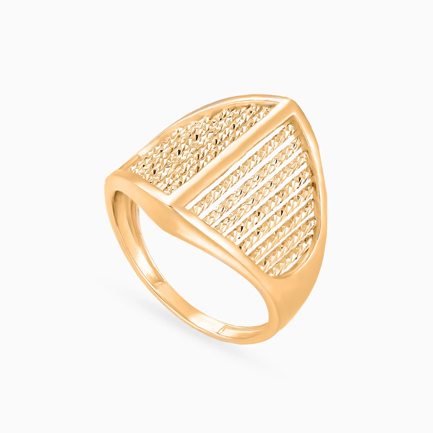 Textured Triangles Ring in 21K Gold - 3 Textured Triangles Ring in 21K Gold - 3