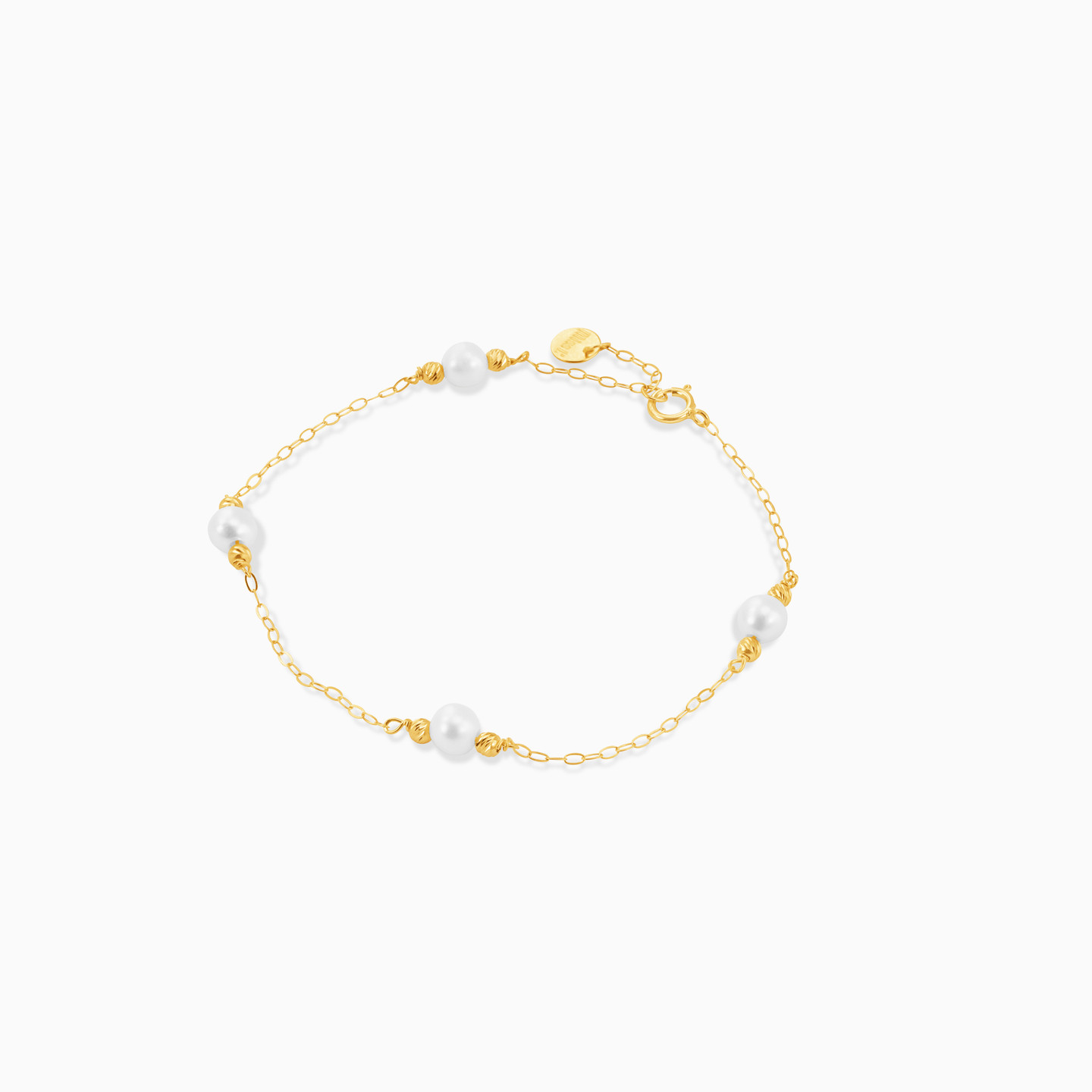 18K Gold Pearl Chain Bracelet - 2