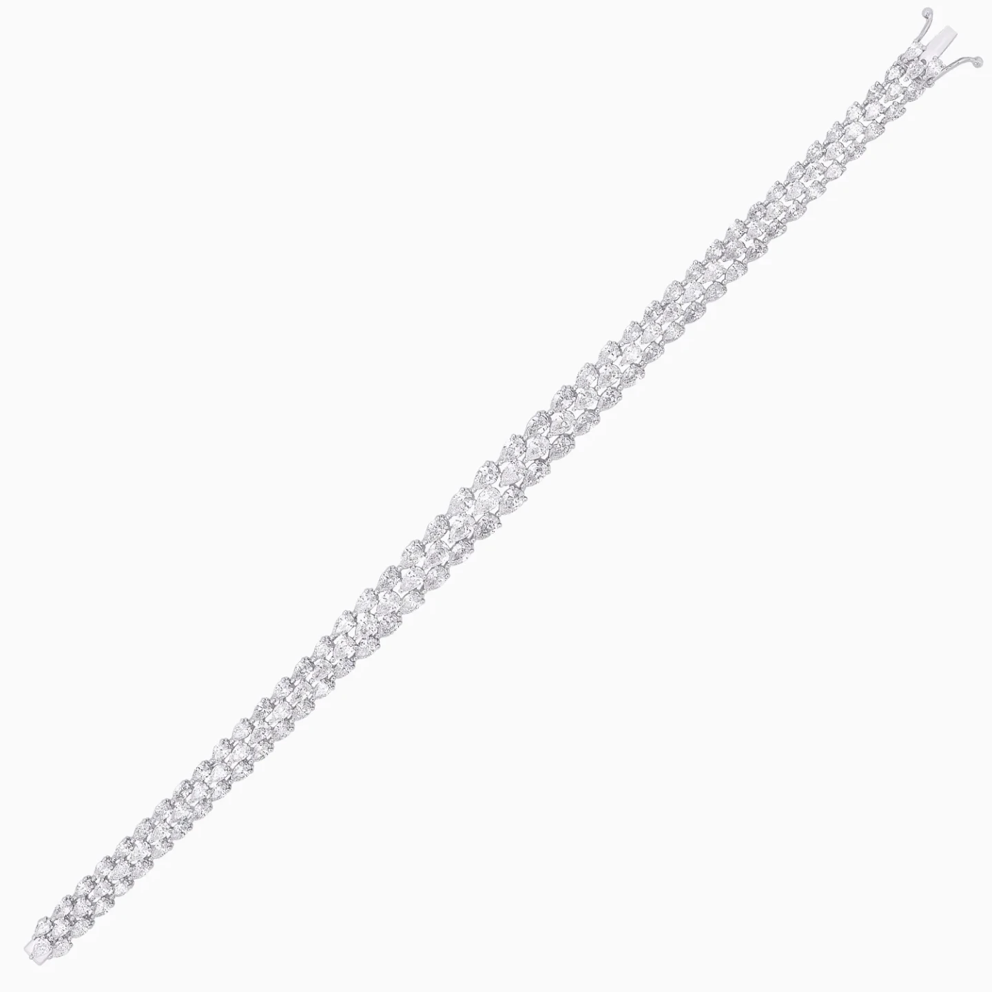 Leaves Pear Cut Diamond Bracelet in 18K Gold - 2 Leaves Pear Cut Diamond Bracelet in 18K Gold - 2