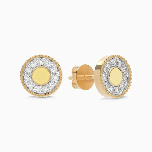 LDE1040 - Round Halo Diamond Stud Earrings in 18K Gold - SAE03074-1.webp