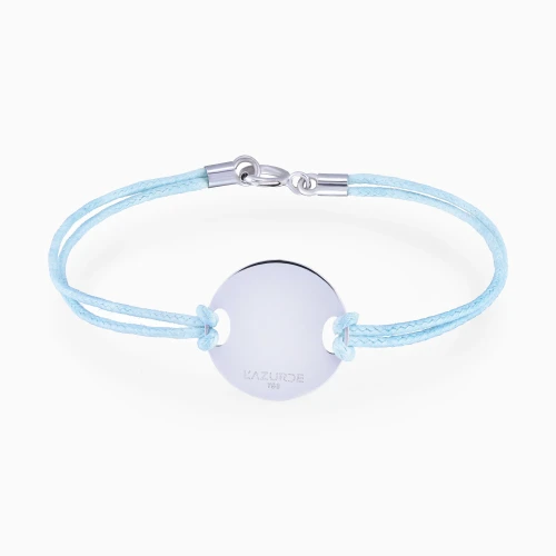 LGB801 - Round Disc Baby Blue Cord Bracelet in 18K Gold - SLB0011-1.webp