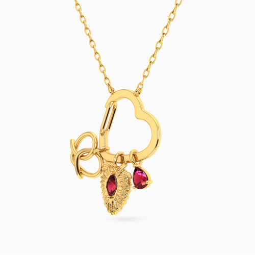 MLN2167 - Romantic Charms Red Stones Necklace in 18K Gold - 21046111375-3.jpg