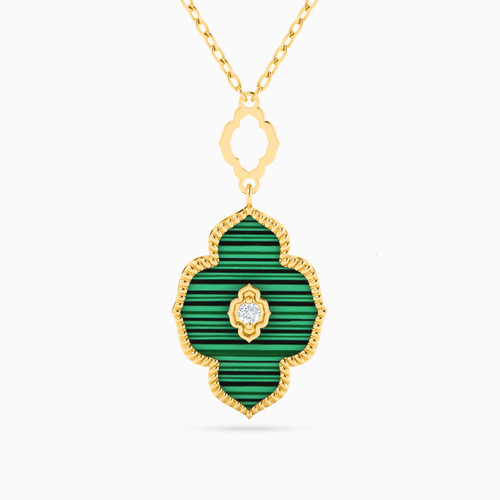 LIN461 - Arabesque Diamond & Green Stones Necklace in 18K Gold - 111405120070-1.jpg