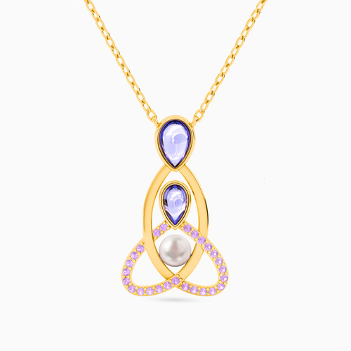 LIN21 - Multishaped Purple Stone Necklace in 18K Gold - 111406180035-1.jpg