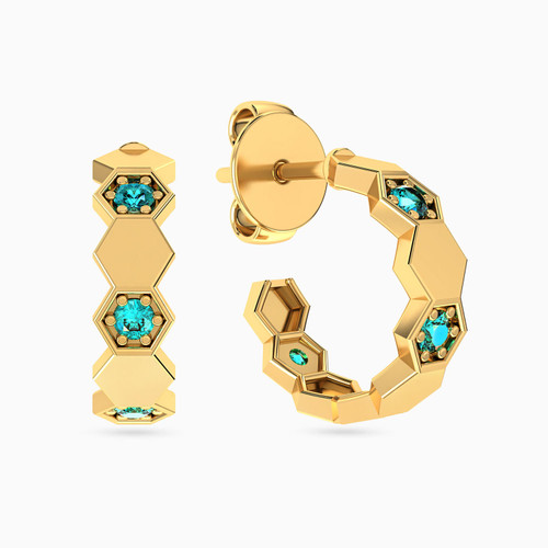 MLE325 - Circle Colored Stones Stud Earrings in 18K Gold - 21051110331-1.jpg