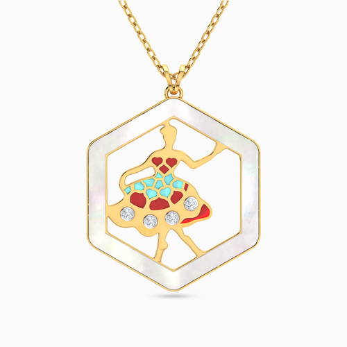 MLN984 - Ballerina Diamonds & Enamel Coated Necklace in 18K Gold - 21046110913-1.jpg