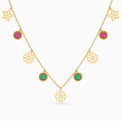 LIN965 - Multishaped Colored Stones Charms Necklace in 18K Gold - 111404180390-1.jpg