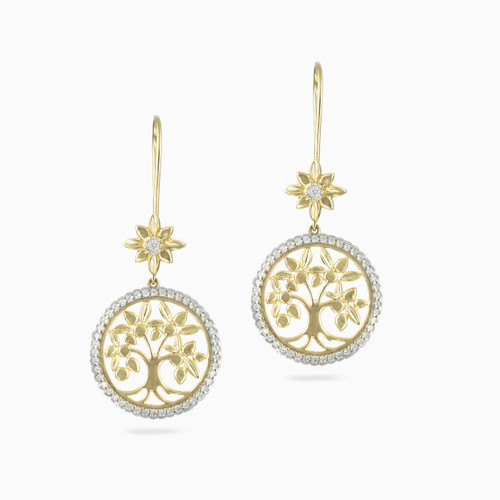 LDE559 - Circle Diamond Drop Earrings in 18K Gold - LEA50055-1.jpg