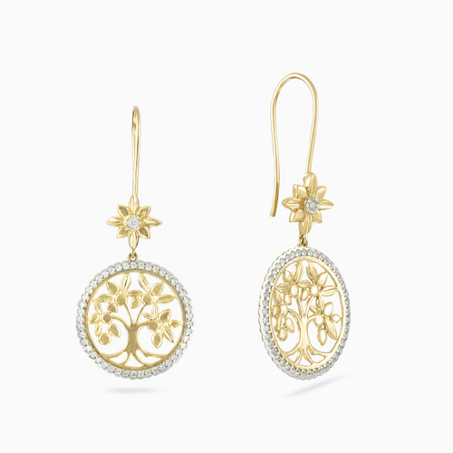 LDE559 - Circle Diamond Drop Earrings in 18K Gold - LEA50055-1.jpg