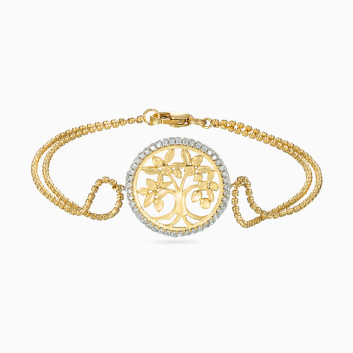 LDB451 - Circle Diamond Chain Bracelet in 18K Gold - LBR50055-1.jpg